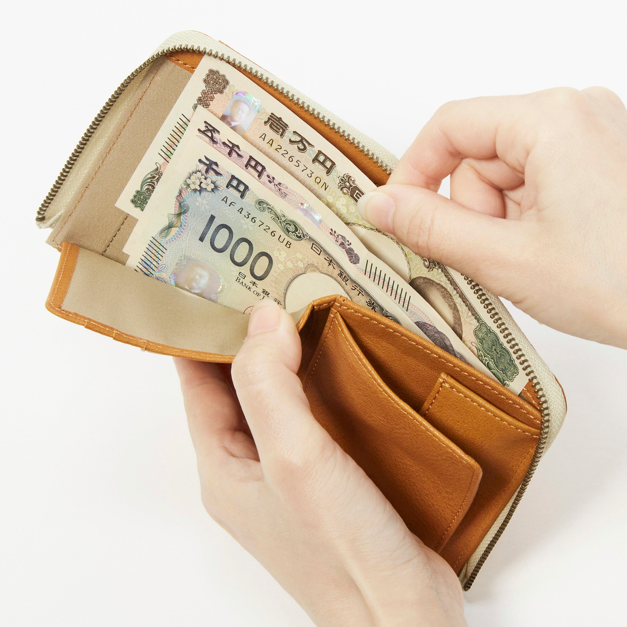 紙幣の収納スぺ―スは一目で見渡せる一室構造。