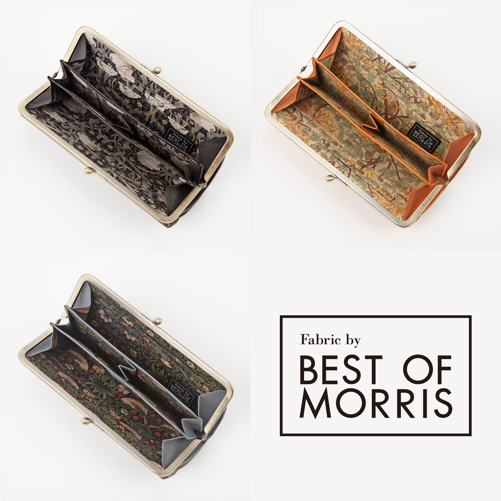内装には「BEST OF MORRIS」の柄生地を使用しています。